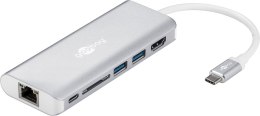 Adapter USB-C HDMI, 2xUSB3.0, RJ45 SD USB-C Goobay Goobay