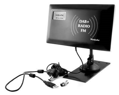 Antena radiowa pokojowa i zewnętrzna Slim FM DAB+