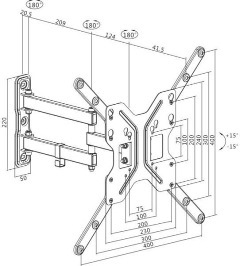 BOWI Uchwyt LCD 23"-55" 35kg czarny regulowany Logilin