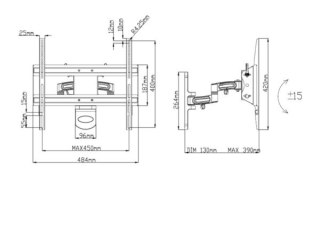 BOWI Uchwyt LCD 23"-37" 36kg srebrny regulowany