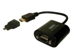 Konwerter microHDMI wtyk na VGA gniazdo na kablu