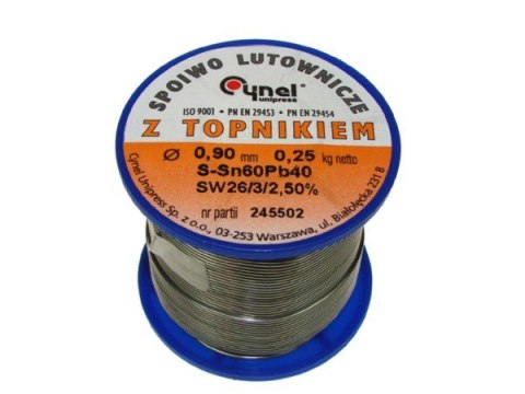 BOWI Cyna 0,90/ 250g Sn60Pb40 z topnikiem Cynel