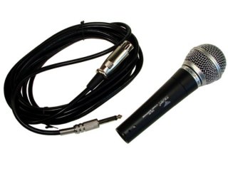 Mikrofon DM 80 czarny, srebrna główka, przew ---