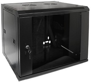 Szafa 19' wisząca ZETA 9U 600x450 RAL9004 szkłod