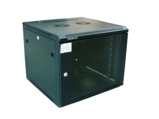 Szafa 19' wisząca ZETA 9U 600x600 RAL9004 szkłod