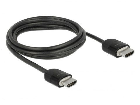 KABEL HDMI M/M V2.0 2M 4K 60HZ CZARNY POTRÓJNIE EKRANOWANY PREMIUM DELOCK