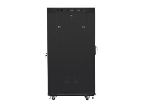 SZAFA INSTALACYJNA RACK STOJĄCA 19" 27U 800X1200 CZARNA DRZWI SZKLANE LCD LANBERG (FLAT PACK)