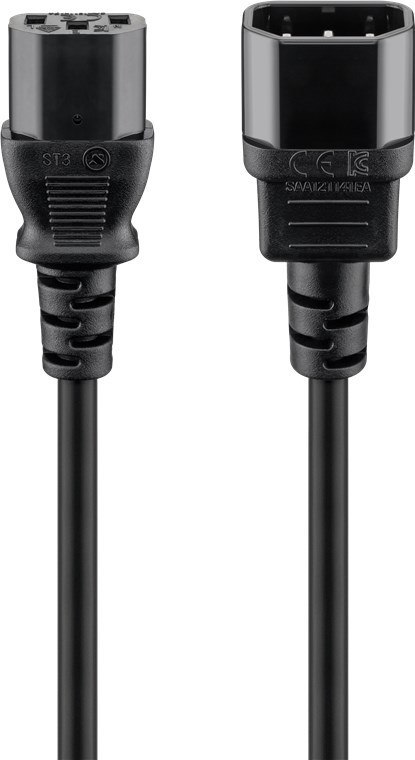 Kabel zasilający IEC C13 - C14 Goobay czarny 1m