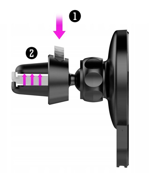 Uchwyt samochodowy z ładowarką Magsafe + Ring 15W SPACETRONIK