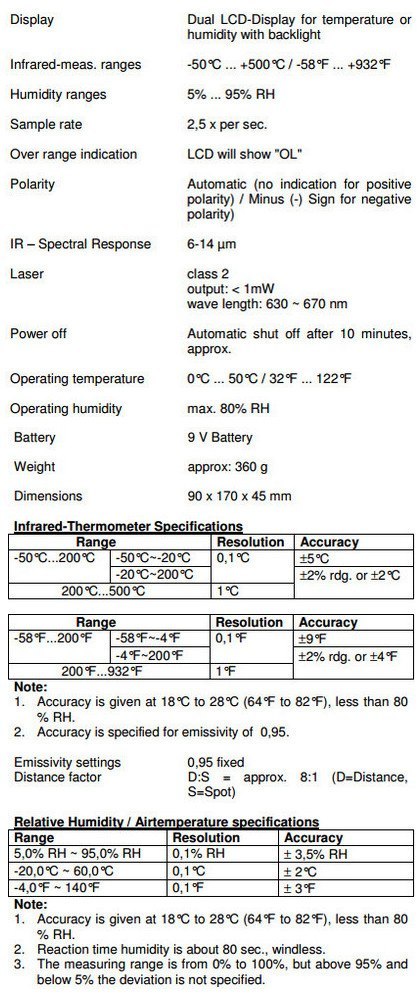 Sonda temperatury K-Type Peaktech TF-10 PEAKTECH