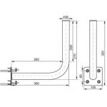 Stojak balkonowy gięty L-40cm czołowy UBC-38/400-Z Corab