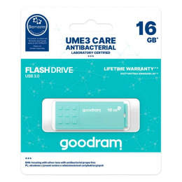 Goodram UME3 Care Pendrive 16GB USB 3.0 Turkusowy antybakteryjny