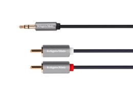 Kabel jack 3.5 wtyk stereo - 2RCA 1m Kruger&Matz Basic