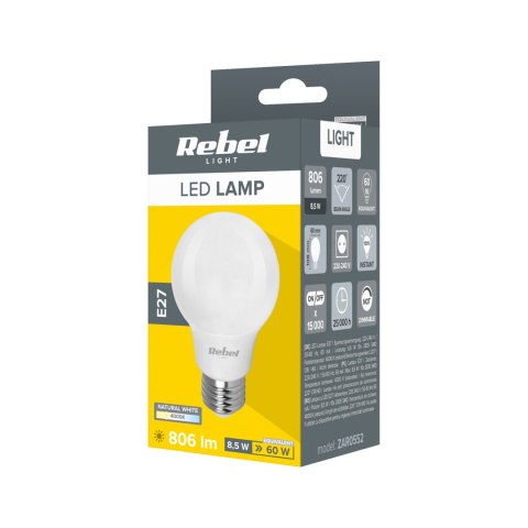 Lampa LED Rebel A60 8,5W 4000K, 230V