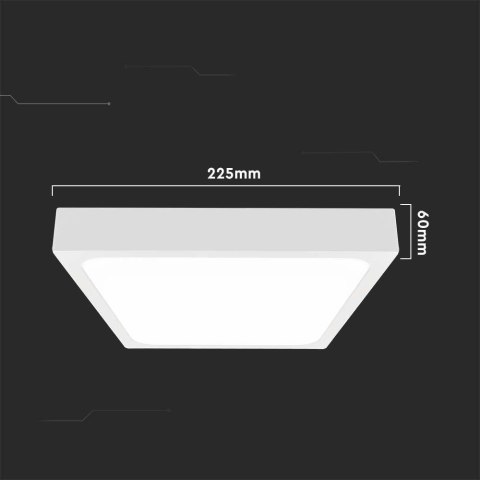 Plafon V-TAC 18W LED Kwadrat IP44 23x23cm Biały VT-8618W-SQ 3000K 1800lm