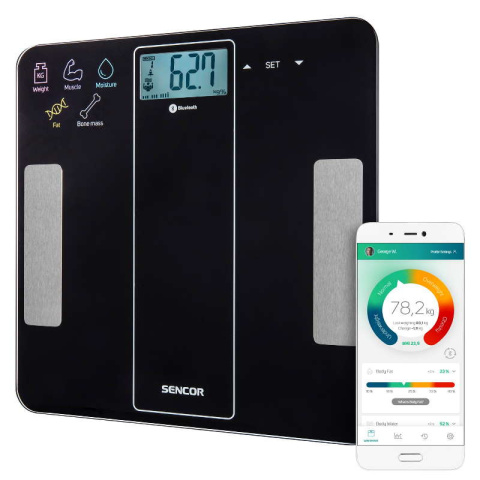 Sencor SBS8000BK Waga łazienkowa fitness Bluetooth czarna