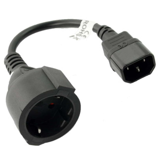 Adapter zasilania z wtyk UPS IEC 320 C14 -> SCHUKO gniazdo sieciowe