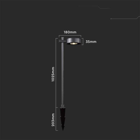 Oprawa Ogrodowa Słupek LED V-TAC 2-funkcje 6W IP65 100cm Czarna VT-11107-B 4000K 620lm