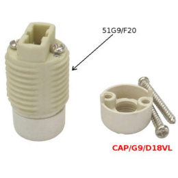 Oprawka do żarówki G9 ceramiczna CAP/G9/D18VL