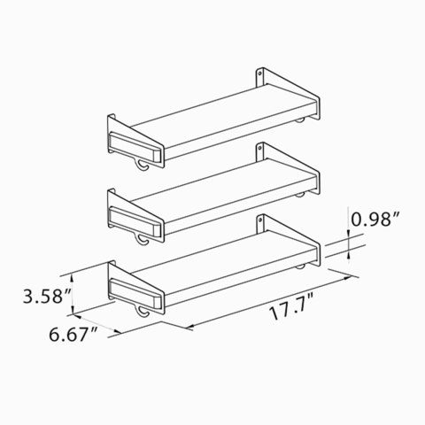 Półka ścienna Spacetronik SPB-134L 3 szt. SPACETRONIK