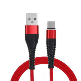 Przewód USB Typ-C QC 3.0 do ładowania i transmisji danych 2m czerwony