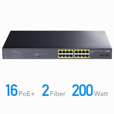 SWITCH PoE+ GS1020PS2 16x Gigabit 200W SFP CCTV VL Cudy