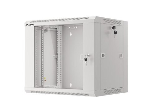 SZAFA INSTALACYJNA RACK WISZĄCA 19" 9U 450 SZARA DRZWI SZKLANE LANBERG (ZŁOŻONA)