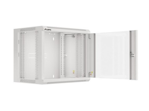 SZAFA INSTALACYJNA RACK WISZĄCA 19" 9U 450 SZARA DRZWI SZKLANE LANBERG (ZŁOŻONA)