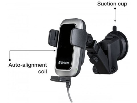 UCHWYT SAMOCHODOWY + ŁADOWARKA INDUKCYJNA DO TELEFONU/NAWIGACJI AIR VENT PRZYSSAWKA VERBATIM FWC-03