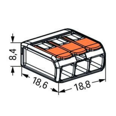 Wago 221-413 Złączka do kabli linki i drutu zapinana 3