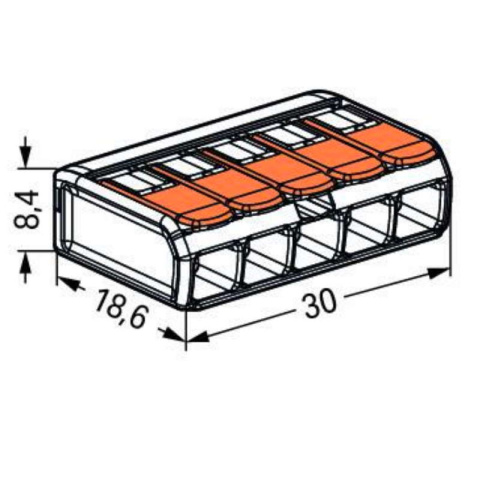 Wago 221-415 Złączka do kabli linki drutu 5x 0,2-4mm2 32A 450V