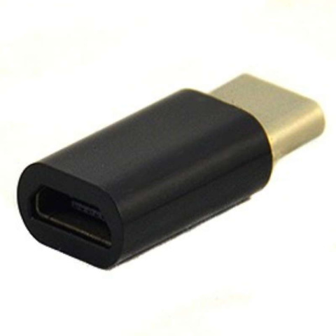 Adapter microUSB na USB Typ-C metal czarny