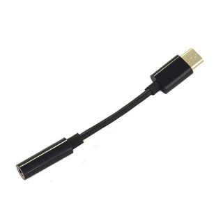 Adapter z USB Typ-C na gniazdo słuchawkowe JACK 3,5mm przewód czarny