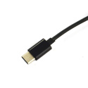 Adapter z USB Typ-C na gniazdo słuchawkowe JACK 3,5mm przewód czarny