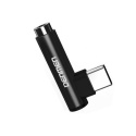 Denmen Adapter USB Typ-C na słuchawki Jack 3,5mm czarny