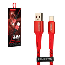Somostel Przewód USB Typ-C 3,6A 1m czerwony