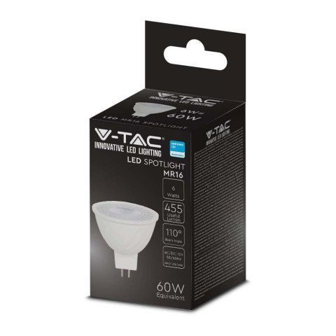 Żarówka LED V-TAC SAMSUNG CHIP 6W GU5.3 MR16 12V 110st VT-257 3000K 455lm 5 Lat Gwarancji