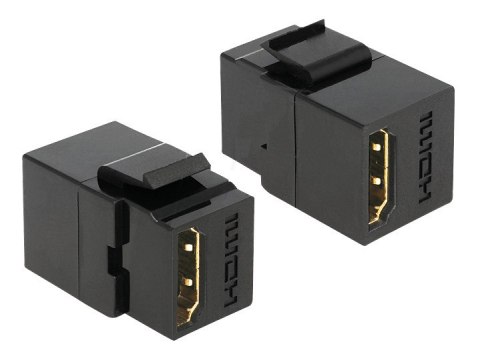 Złącze Keystone HDMI - HDMI beczka czarne SPACETRONIK