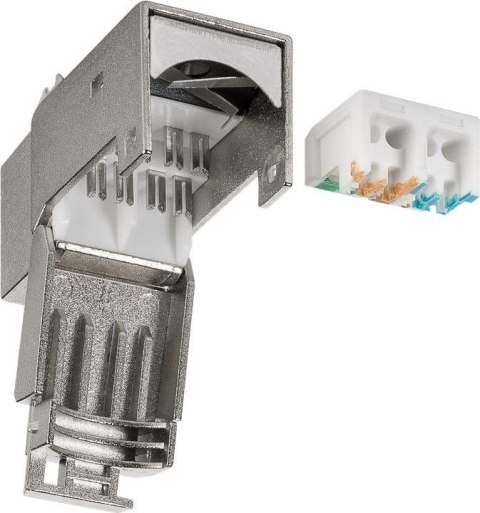 Złącze Keystone RJ45 CAT 6A gn/gn beczka czarne