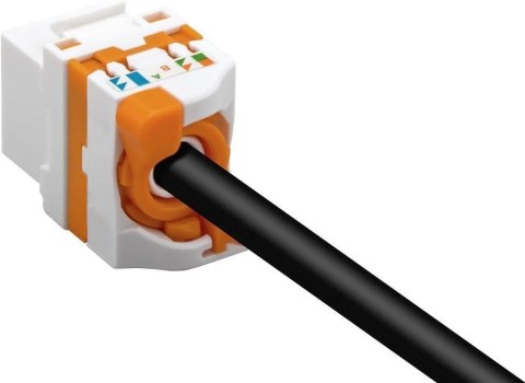 Złącze Keystone RJ45 CAT 6A gn/gn beczka czarne