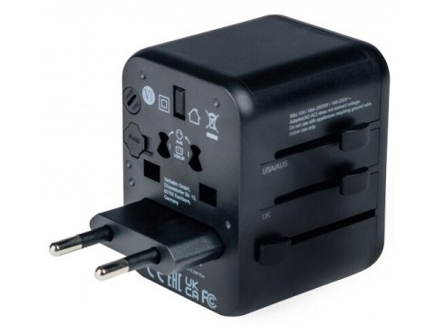 ADAPTER ZASILANIA UNIWERSALNY 100-250V EU, USA, JAPONIA, AUSTRALIA, UK + 2X USB VERBATIM UTA-01