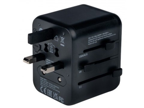 ADAPTER ZASILANIA UNIWERSALNY 100-250V EU, USA, JAPONIA, AUSTRALIA, UK + 2X USB VERBATIM UTA-01