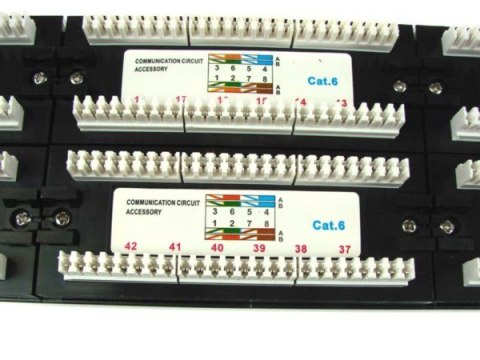 BOWI Patch panel 48-port UTP6 2U 19" złącza dual block-