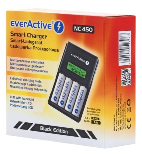 Ładowarka baterii everActive NC-450 wyświetlacz LC