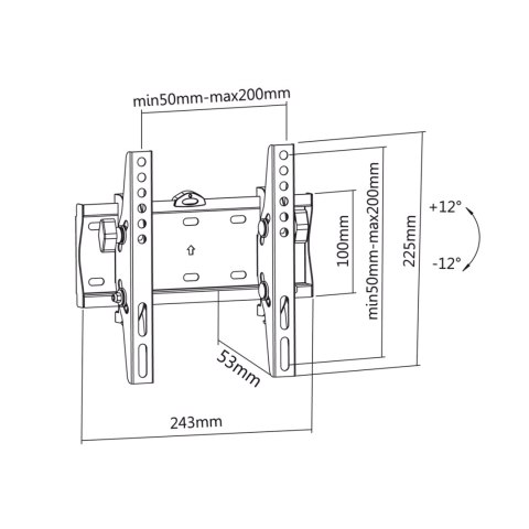 Uchwyt naścienny uniwersalny do LED TV (23-42") regulacja w pionie
