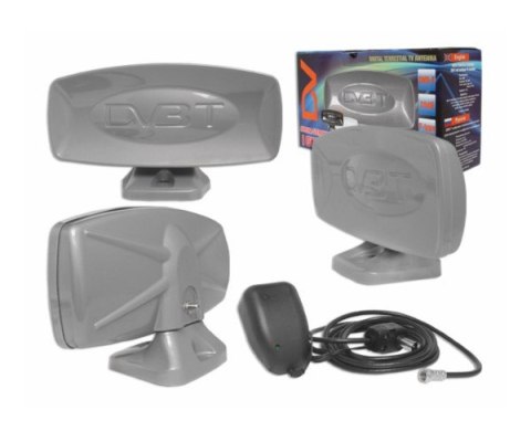 Antena TV pokojowa szara DVB-T --