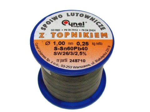 BOWI Cyna 1,00/ 250g Sn60Pb40 z topnikiem Cynel