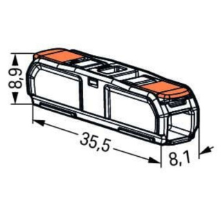 Wago 221-2411 złączka przelotowa podwójna zapinana do 4mm2