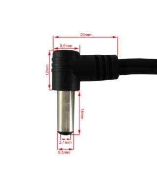 BOWI Wtyk DC 2,1/5,5/14 kątowy z kablem 1,5m op/50