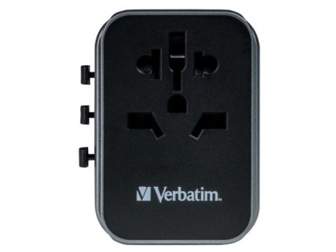 ADAPTER ZASILANIA UNIWERSALNY 100-250V EU, USA, JAPONIA, AUSTRALIA, UK + 2X USB/3X USB-C VERBATIM